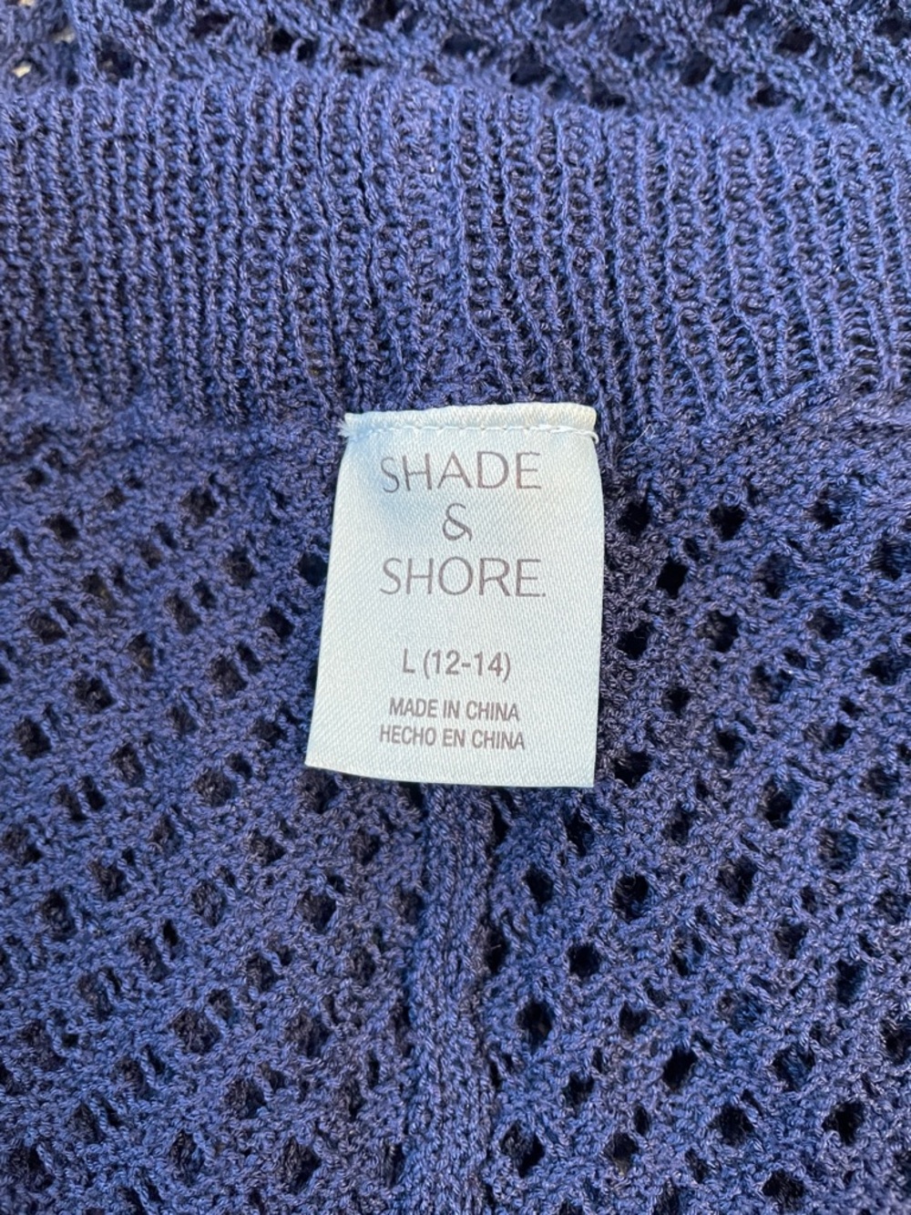NWT Shade & Shore Navy Open-Weave swim Wrap pants. Size L 10/12 - Picture 4 of 5